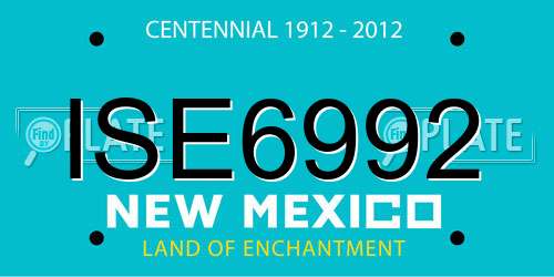ISE6992 New Mexico License Plate