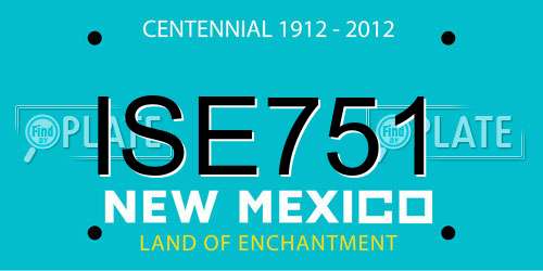 ISE751 New Mexico License Plate
