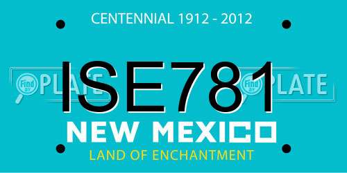 ISE781 New Mexico License Plate
