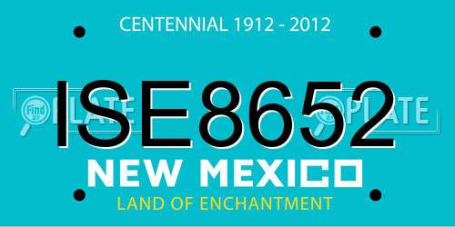 ISE8652 New Mexico License Plate