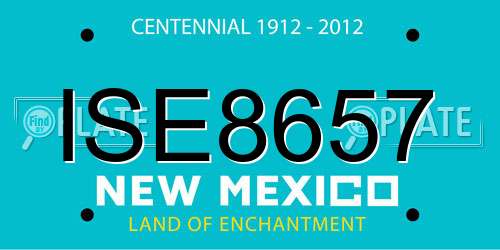 ISE8657 New Mexico License Plate