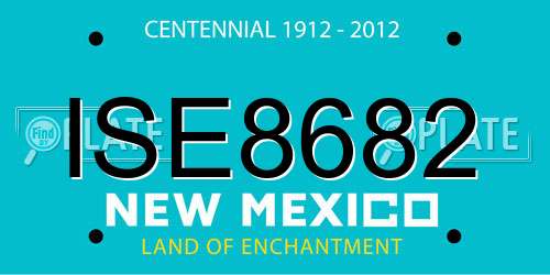 ISE8682 New Mexico License Plate