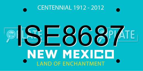 ISE8687 New Mexico License Plate
