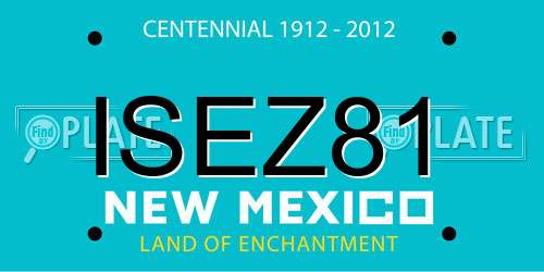 ISEZ81 New Mexico License Plate