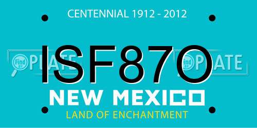 ISF87O New Mexico License Plate