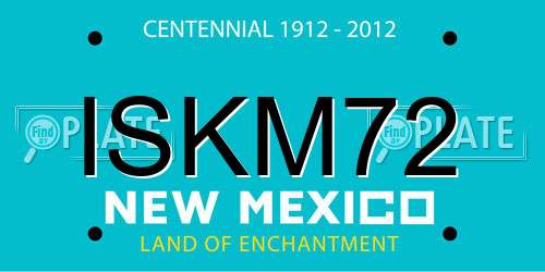 ISKM72 New Mexico License Plate