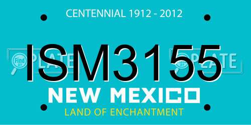 ISM3155 New Mexico License Plate