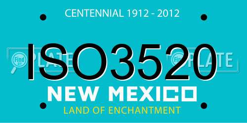 ISO3520 New Mexico License Plate