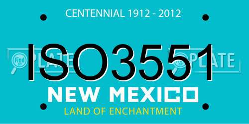 ISO3551 New Mexico License Plate