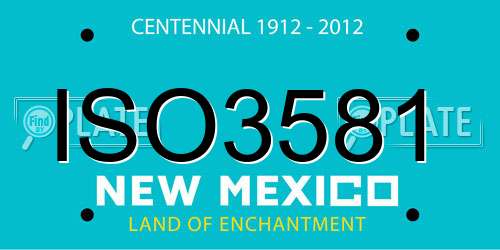 ISO3581 New Mexico License Plate