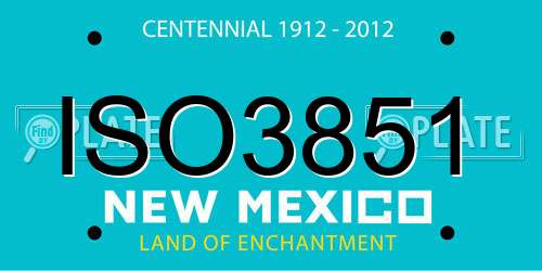 ISO3851 New Mexico License Plate