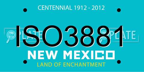 ISO3881 New Mexico License Plate