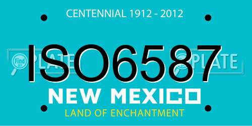ISO6587 New Mexico License Plate