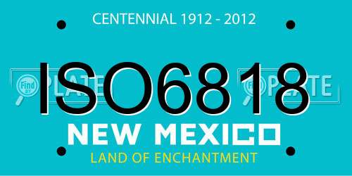 ISO6818 New Mexico License Plate