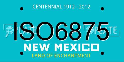 ISO6875 New Mexico License Plate