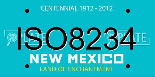 ISO8234 New Mexico License Plate