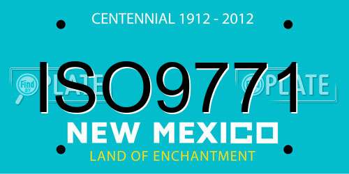ISO9771 New Mexico License Plate