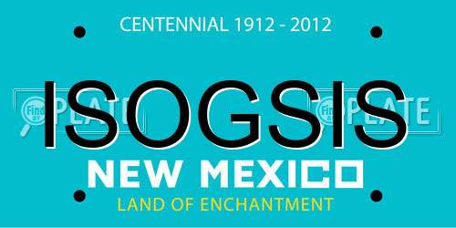 ISOGSIS New Mexico License Plate