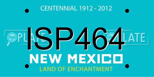 ISP464 New Mexico License Plate