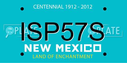 ISP57S New Mexico License Plate