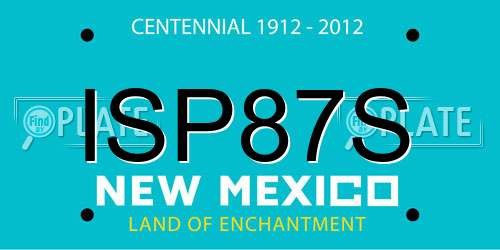 ISP87S New Mexico License Plate