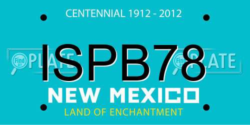 ISPB78 New Mexico License Plate