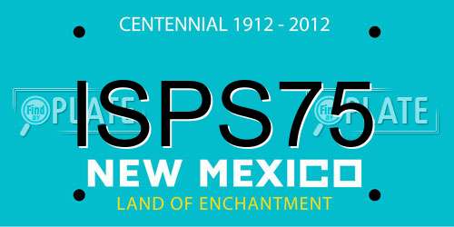 ISPS75 New Mexico License Plate