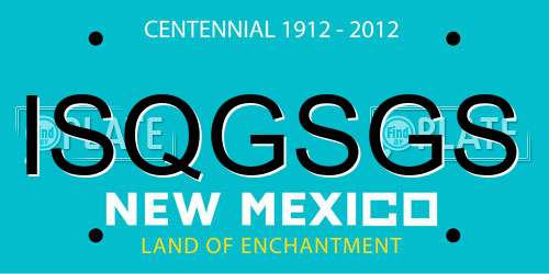 ISQGSGS New Mexico License Plate