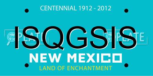 ISQGSIS New Mexico License Plate