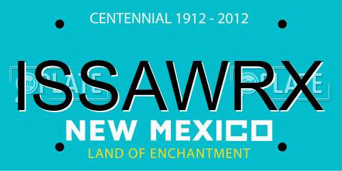 ISSAWRX New Mexico License Plate
