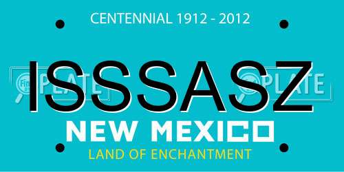 ISSSASZ New Mexico License Plate