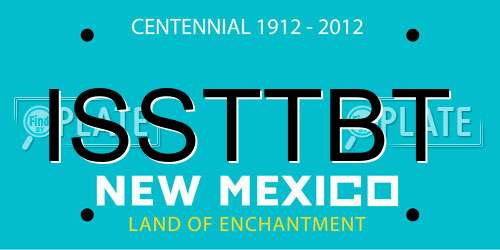 ISSTTBT New Mexico License Plate