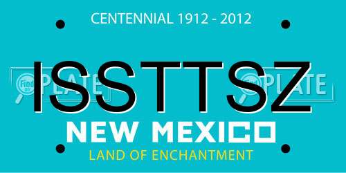 ISSTTSZ New Mexico License Plate