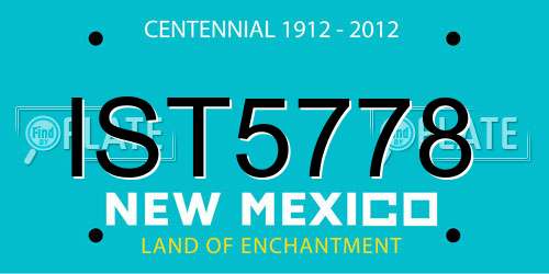 IST5778 New Mexico License Plate