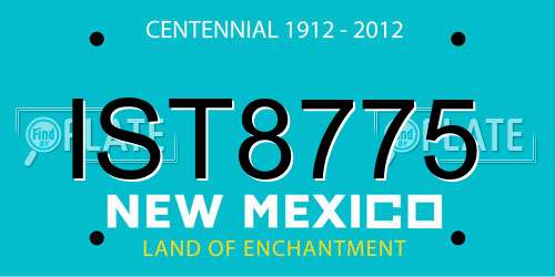 IST8775 New Mexico License Plate