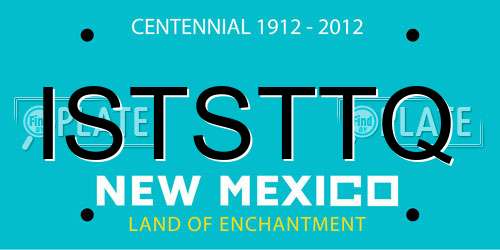 ISTSTTQ New Mexico License Plate