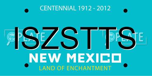 ISZSTTS New Mexico License Plate