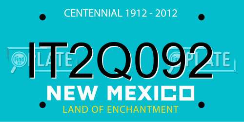 IT2Q092 New Mexico License Plate