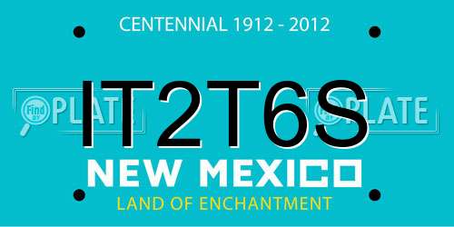 IT2T6S New Mexico License Plate