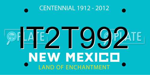 IT2T992 New Mexico License Plate