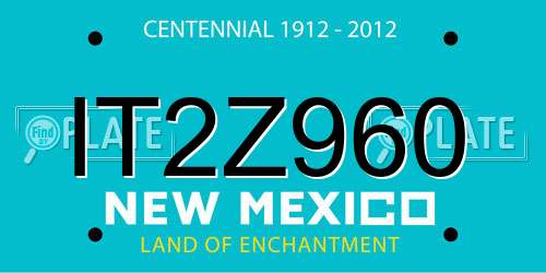 IT2Z960 New Mexico License Plate