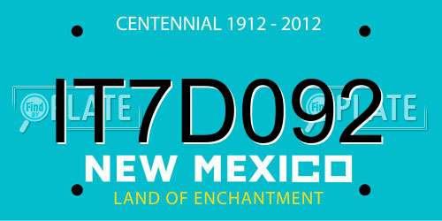 IT7D092 New Mexico License Plate
