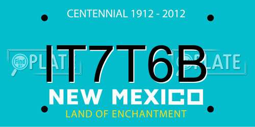 IT7T6B New Mexico License Plate