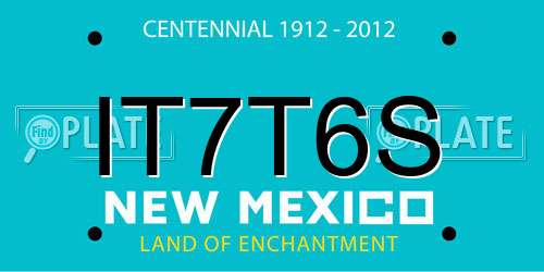 IT7T6S New Mexico License Plate