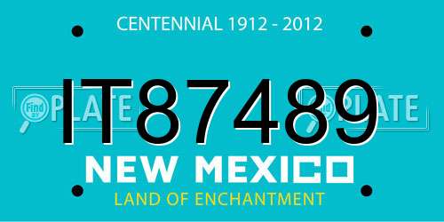 IT87489 New Mexico License Plate