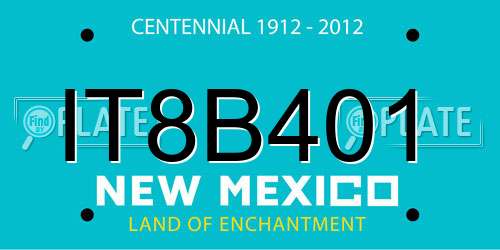 IT8B401 New Mexico License Plate