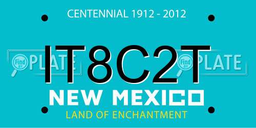 IT8C2T New Mexico License Plate