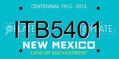 ITB5401 New Mexico License Plate