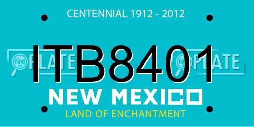 ITB8401 New Mexico License Plate