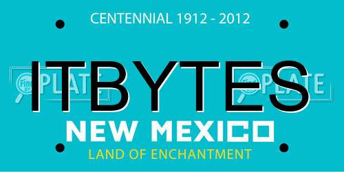 ITBYTES New Mexico License Plate